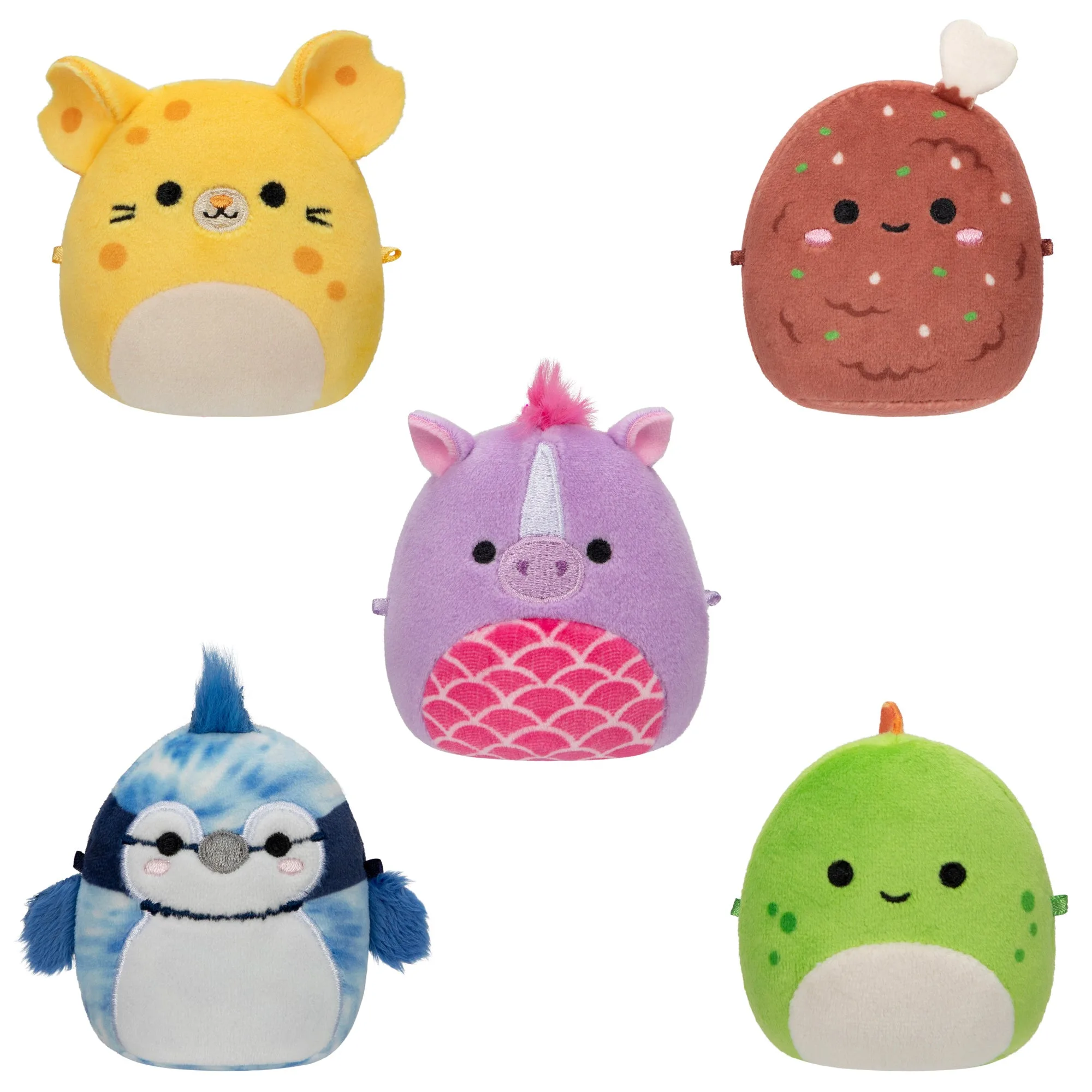 Micromallows 5er-Pack - Seanster Stegosaurus, Quayn Hippocampus, Amelia Cheese Mouse, Missy Me Drumstick, Babs Blue Jay