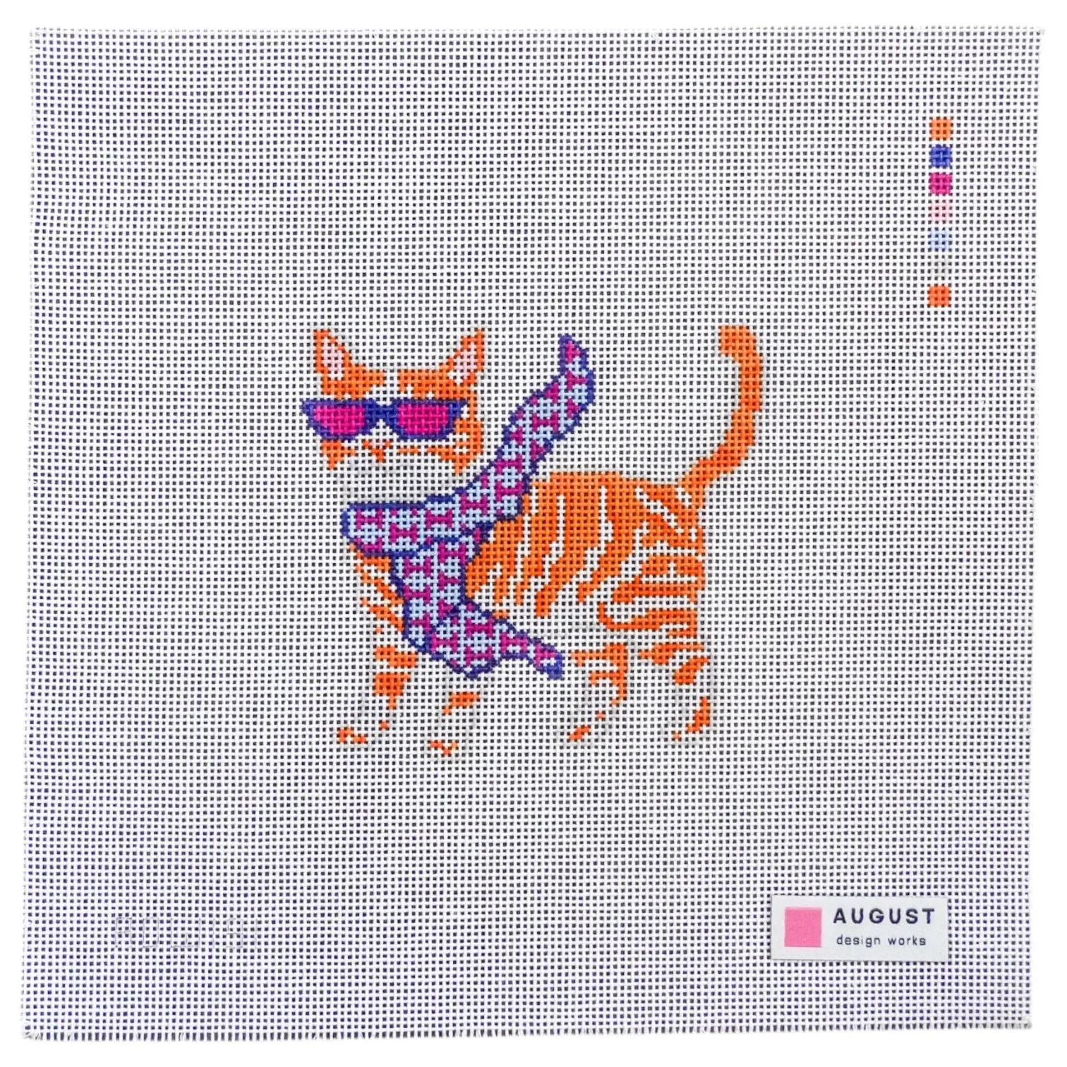 Bougie Orange Tabby Cat - Needlepoint Canvas (Wholesale)