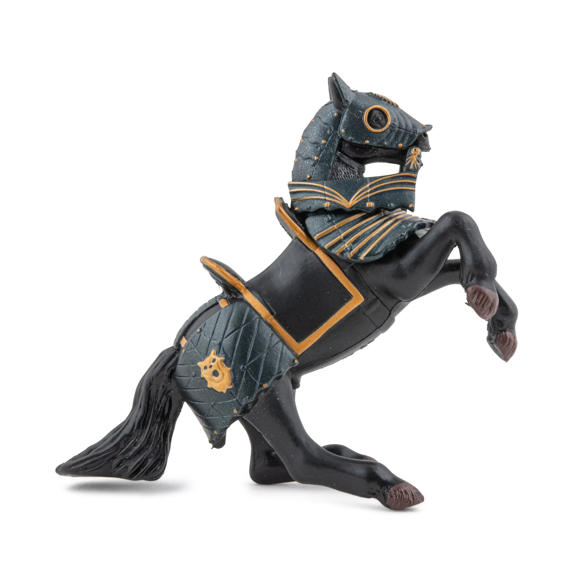 Schwarzes Rüstungspferd Figur