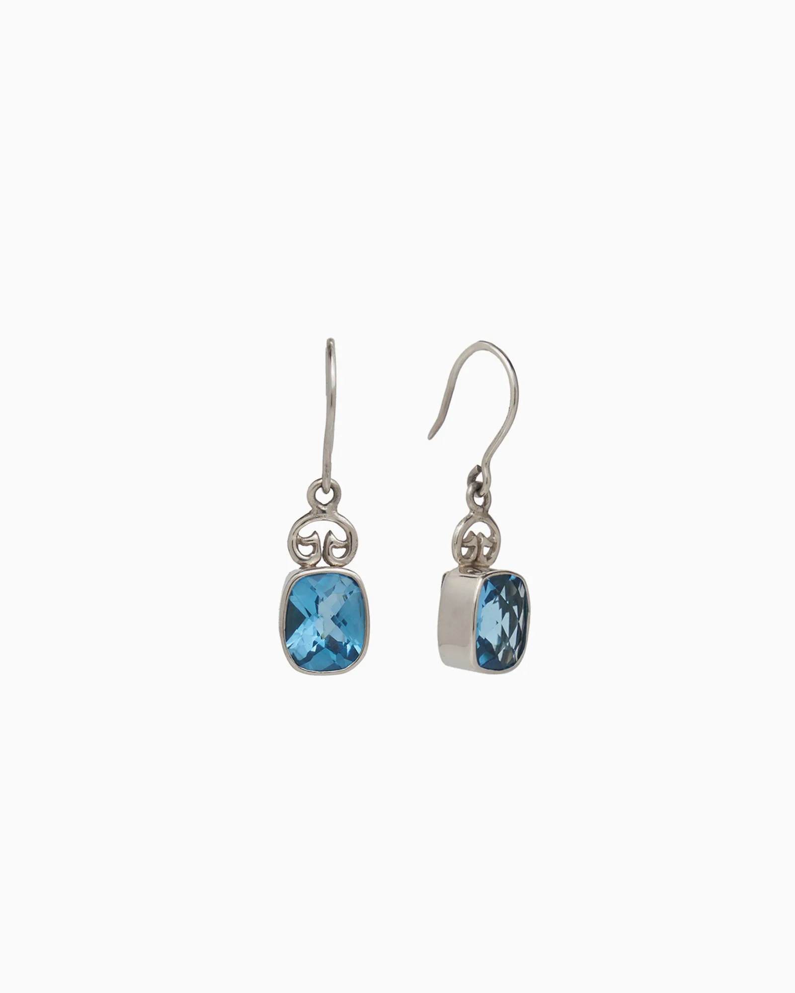 Petroglyph & Elongated Stone Drop Earrings - Hampton Blue Topaz