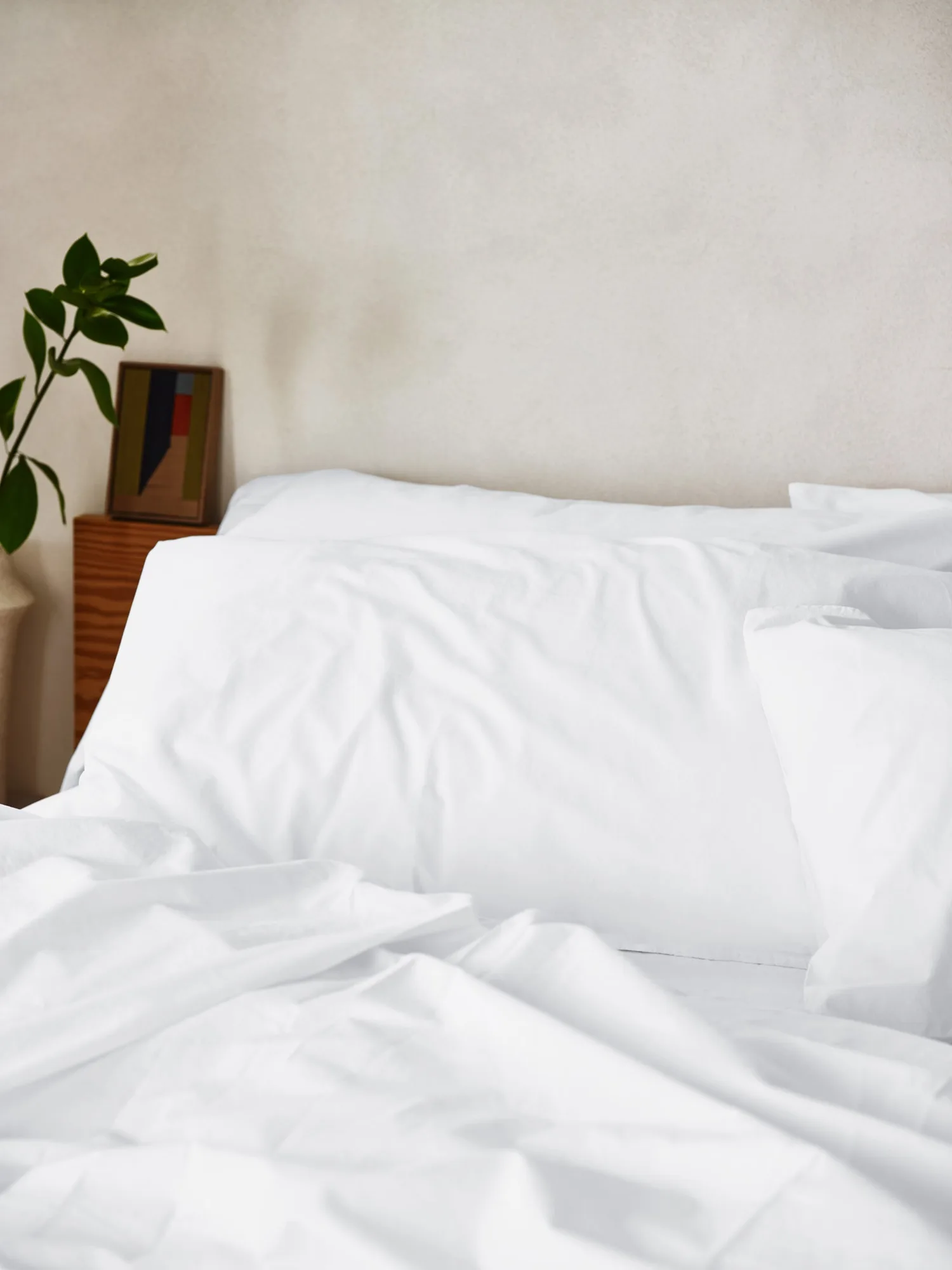 White Washed Cotton Percale Pillowcases (Pair)