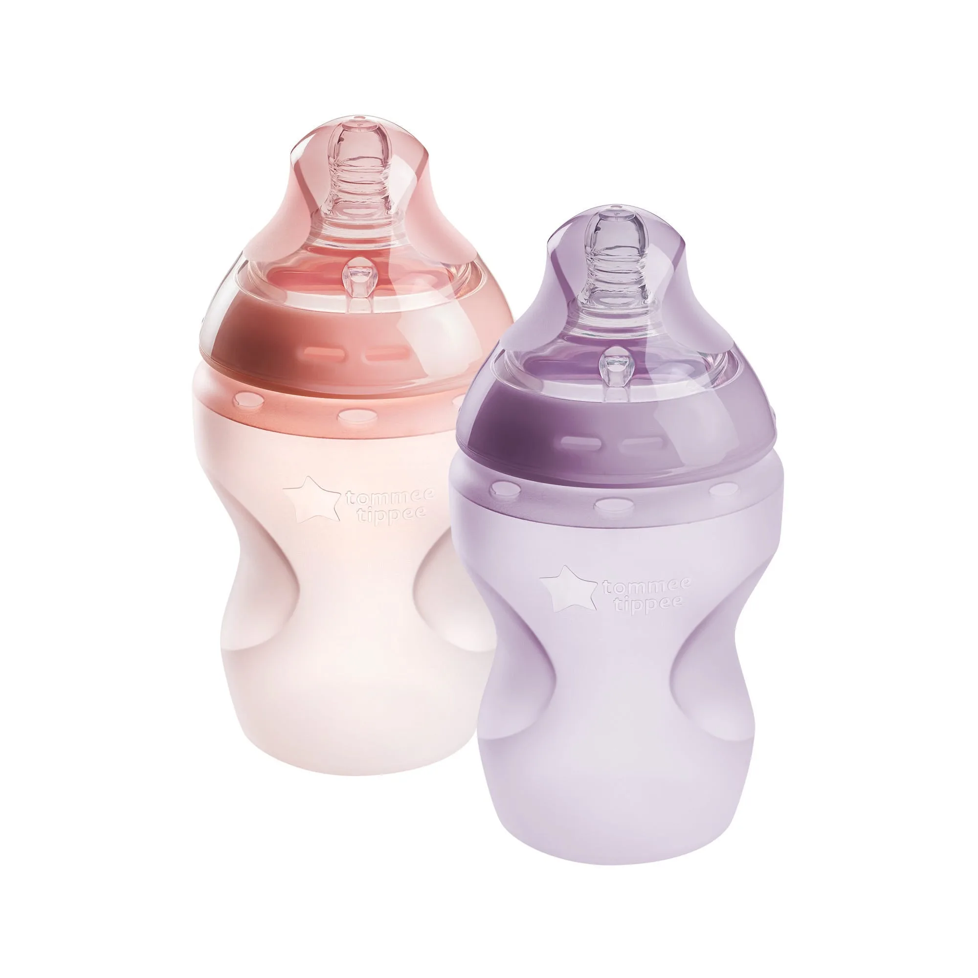 Natural Start Baby Bottles, 9oz, Pink and Purple - 2 count