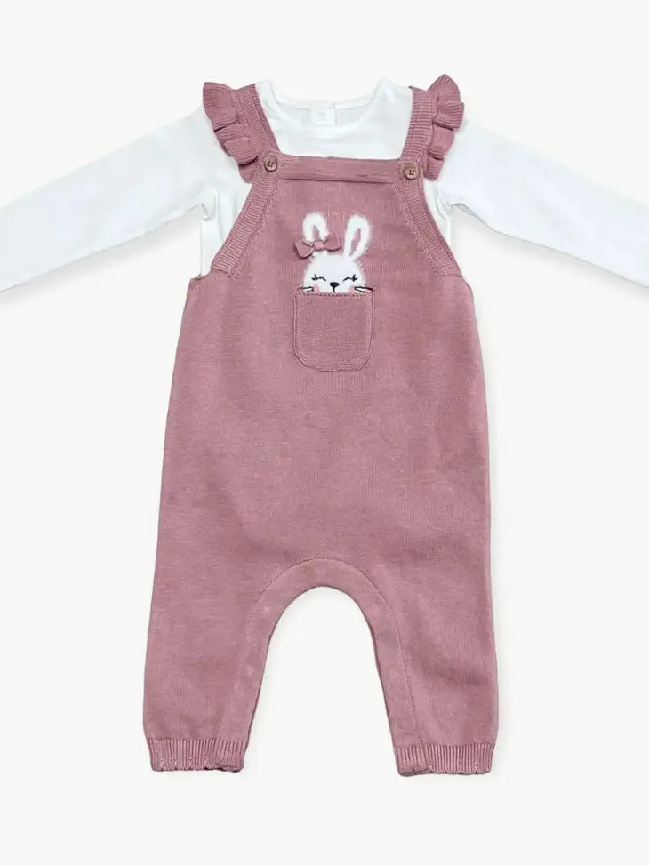 Viverano Organics Hase Guck-Guck Rüschen Strick Overall Set