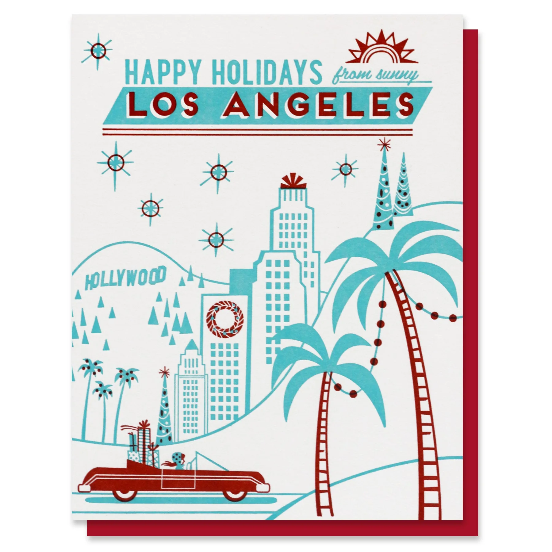 Frohe Feiertage aus Los Angeles Karte