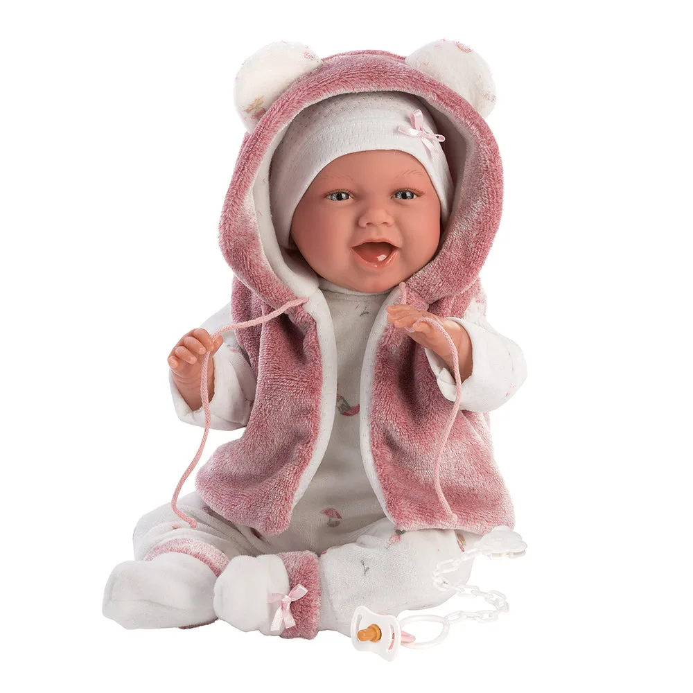 Llorens lachende pop 42 cm - Pasgeborenen met babygeluiden - Mimi Sonrisas
