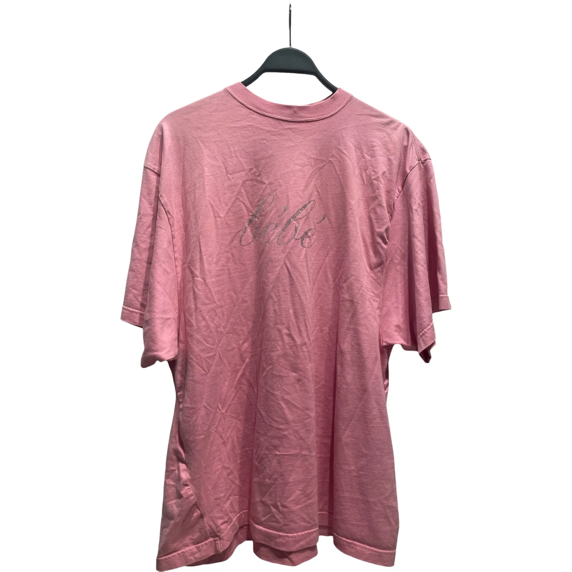 BALENCIAGA/T-Shirt/2/Cotton/PNK/Bebe Glitter Logo Tee