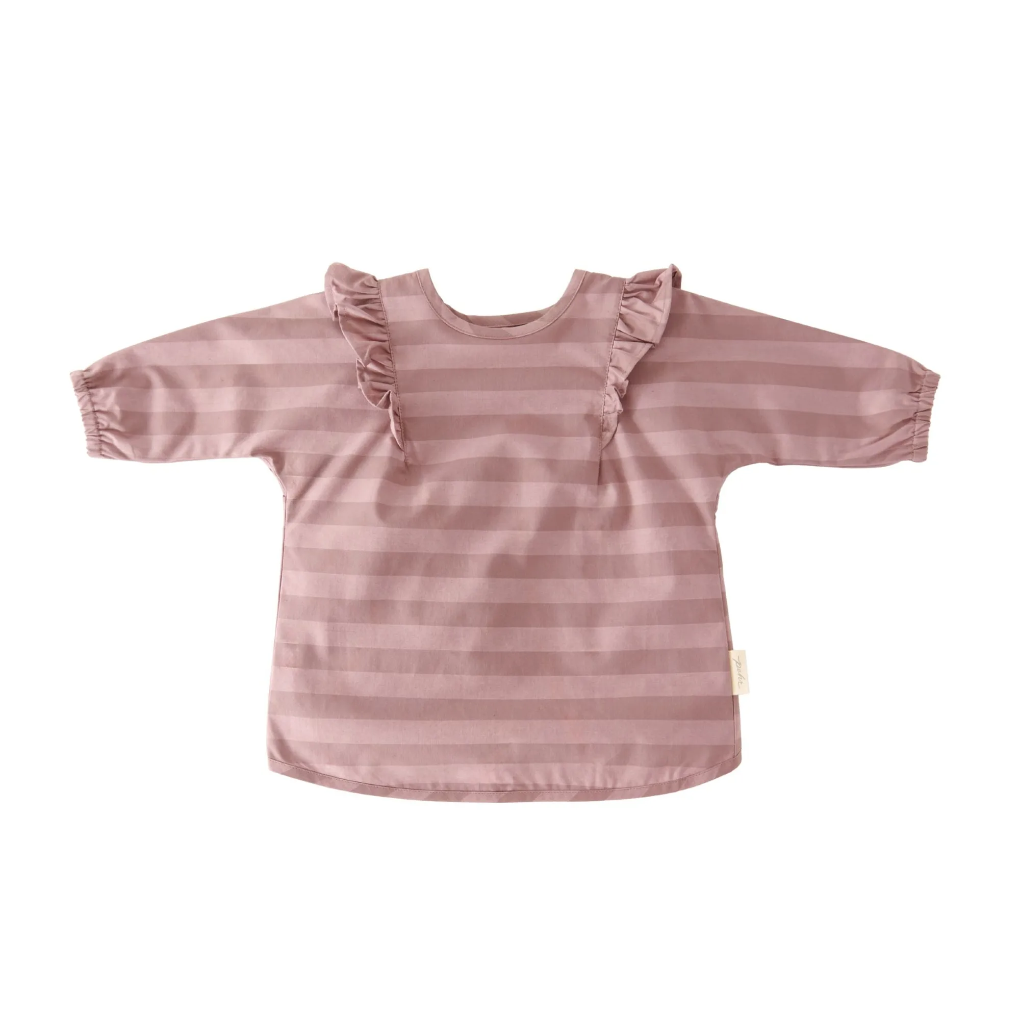 Water Repellent Ruffle Baby Smock - Thistle Stripe