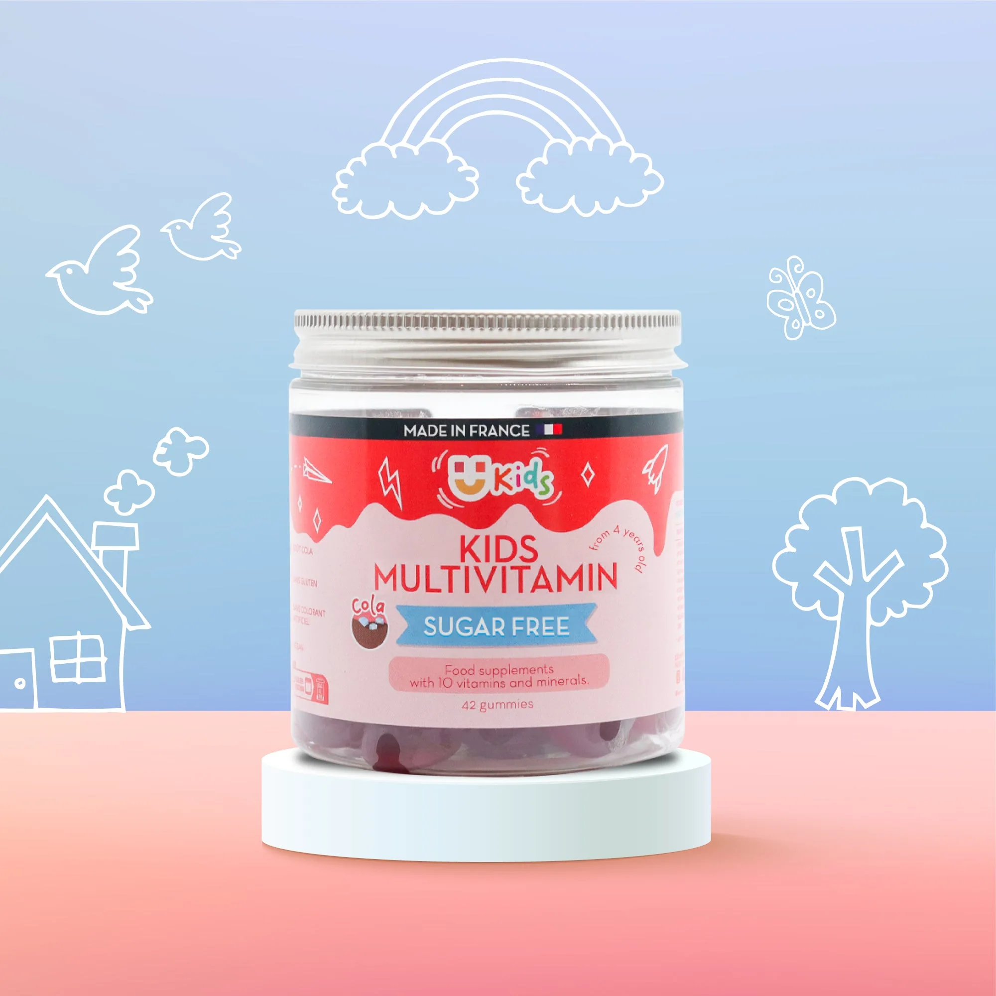 BEZCUKERNÉ MULTIVITAMÍNOVÉ GUMMY PRO DĚTI | Příchuť cola | 21 dní