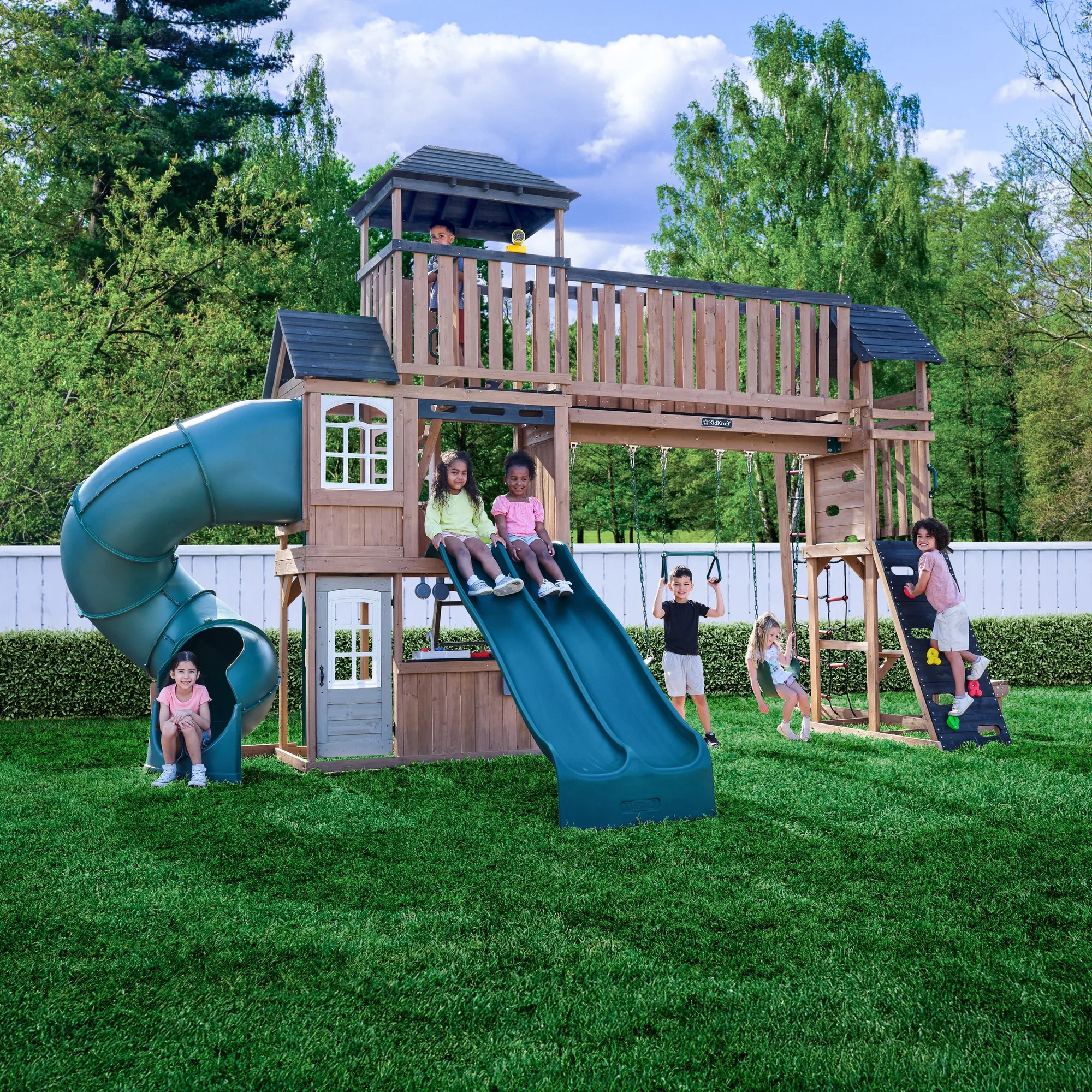 Treetop Observatory Swing Set - Installation Available (Assembly Included)
