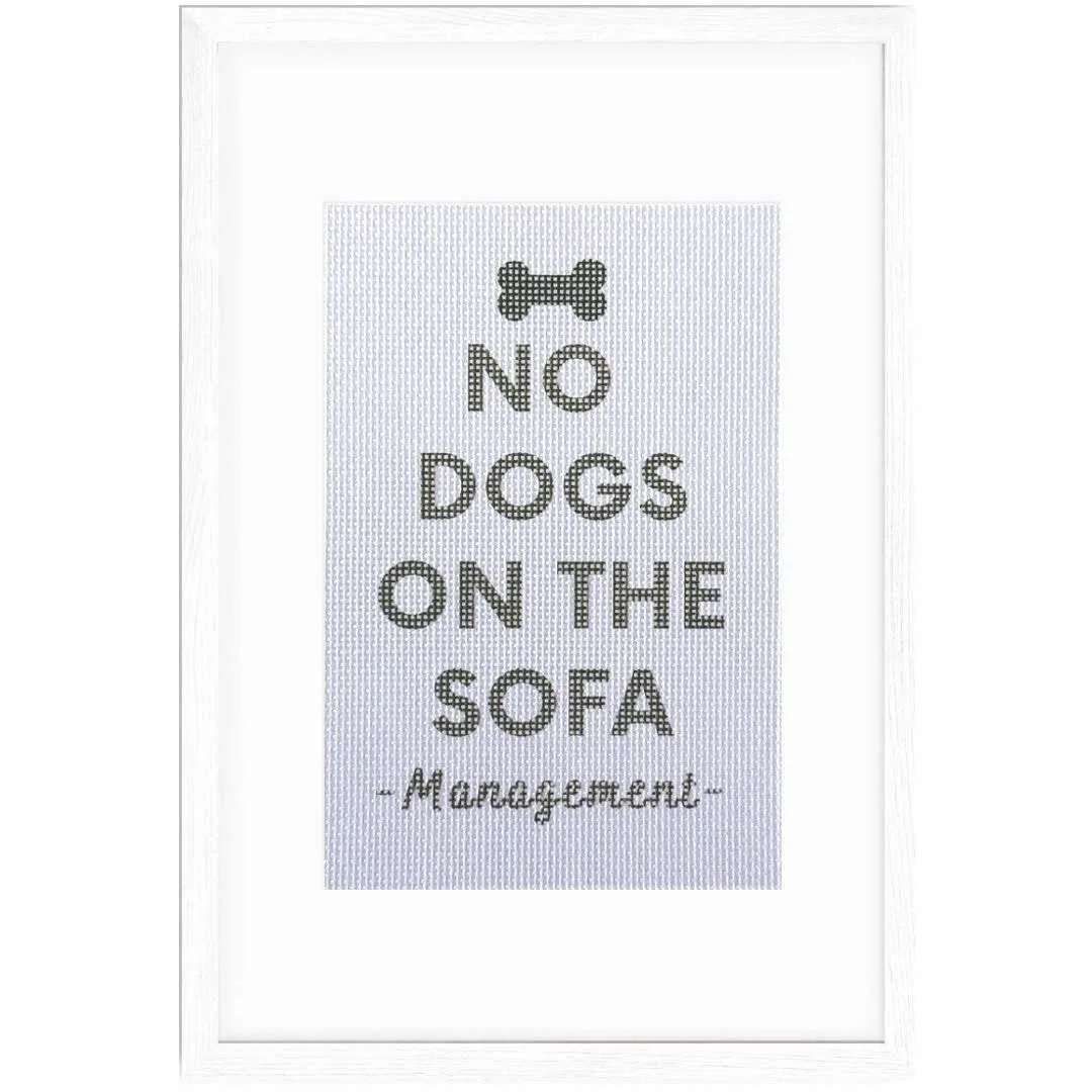 Stitching a Pet Rule: No Dogs On The Sofa Canvas