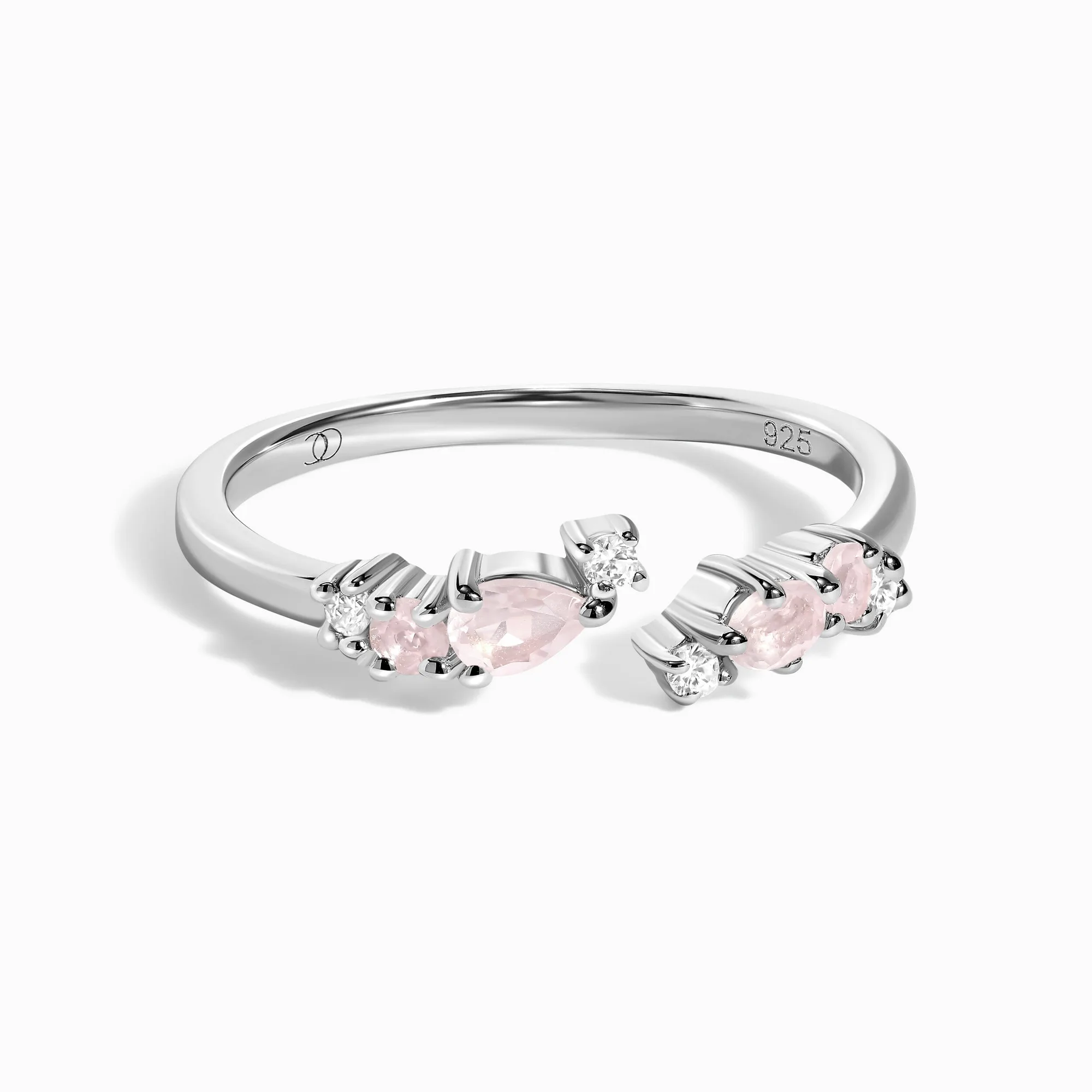 Verstellbarer Rosenquarz-Ring - Flourish