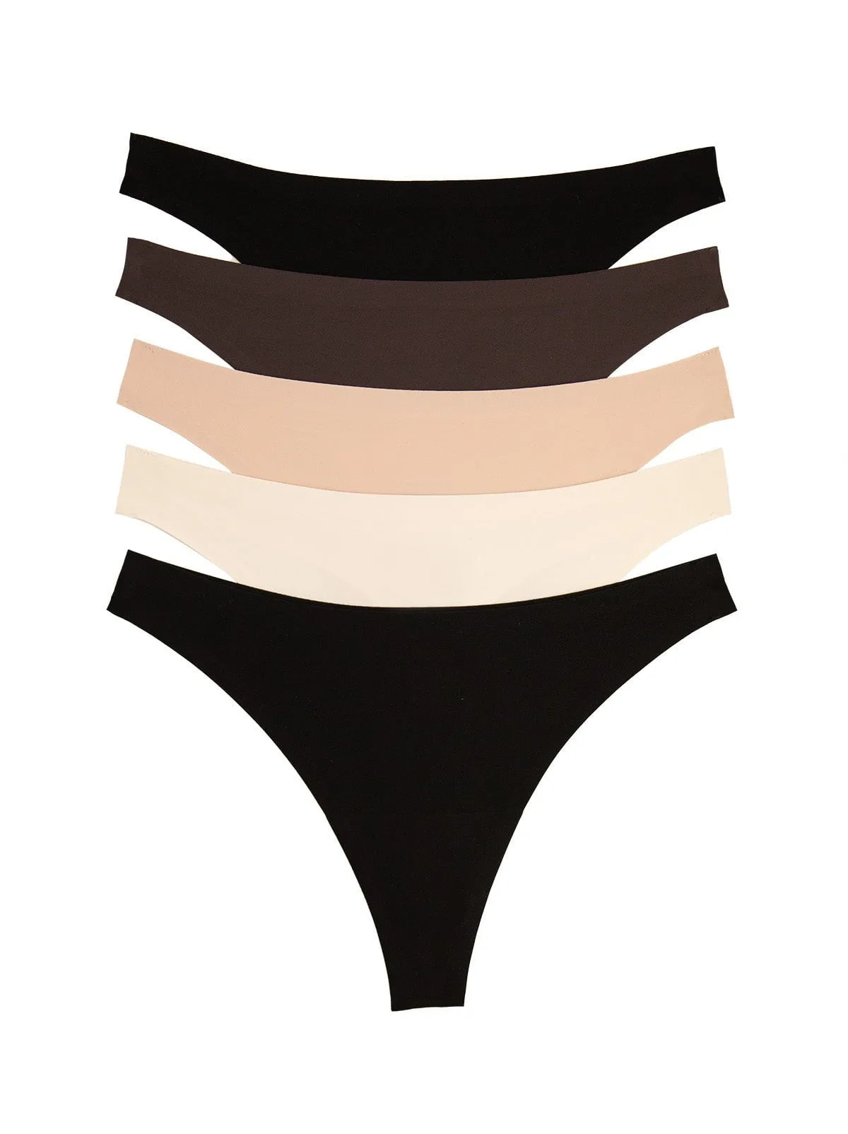 No Show Stretch Thong 5-Pack