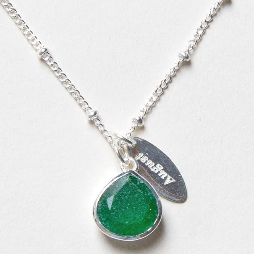 AUGUST GREEN JADE BIRTHSTONE NECKLACE