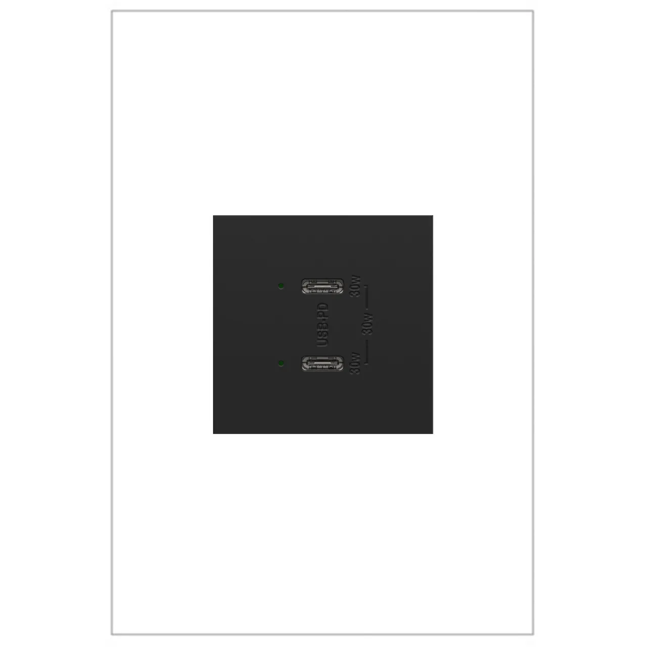 adorne® 30W Dual USB Outlet Module, Type C, Graphite