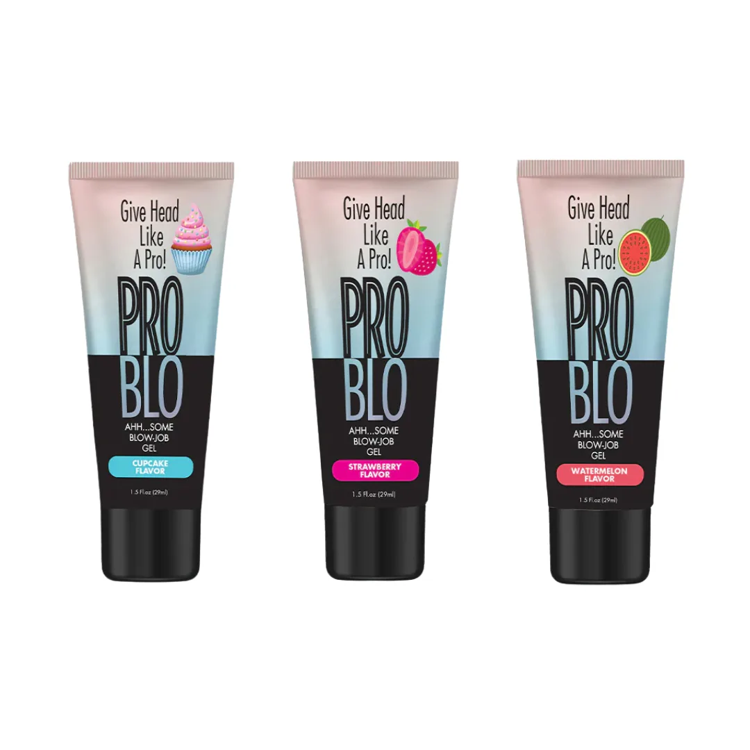 ProBlo Oral Pleasure Gel 1.5 oz – Flavored Water-Based Lubricant (3 Options)