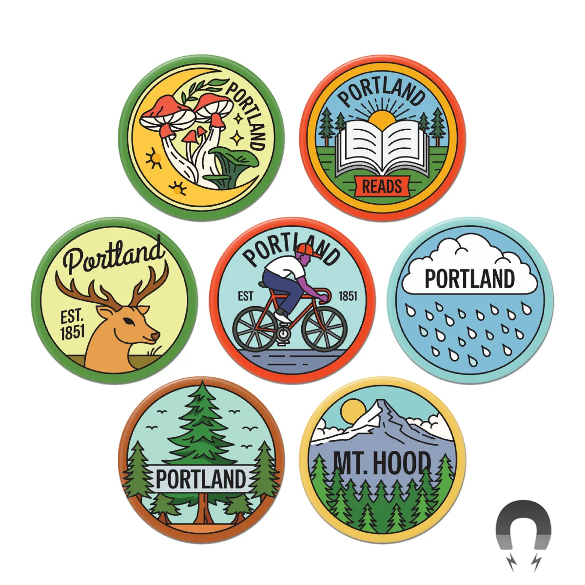 Portland Oregon Magnet Bundle: A Fridge Souvenir Guide