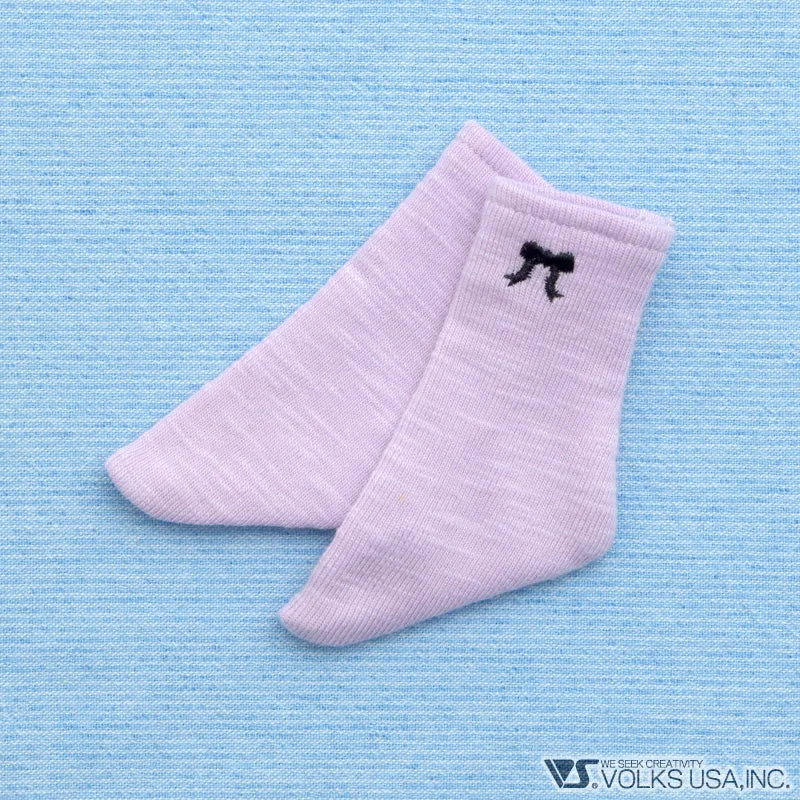 Ribbon Embroidered Socks (Purple)