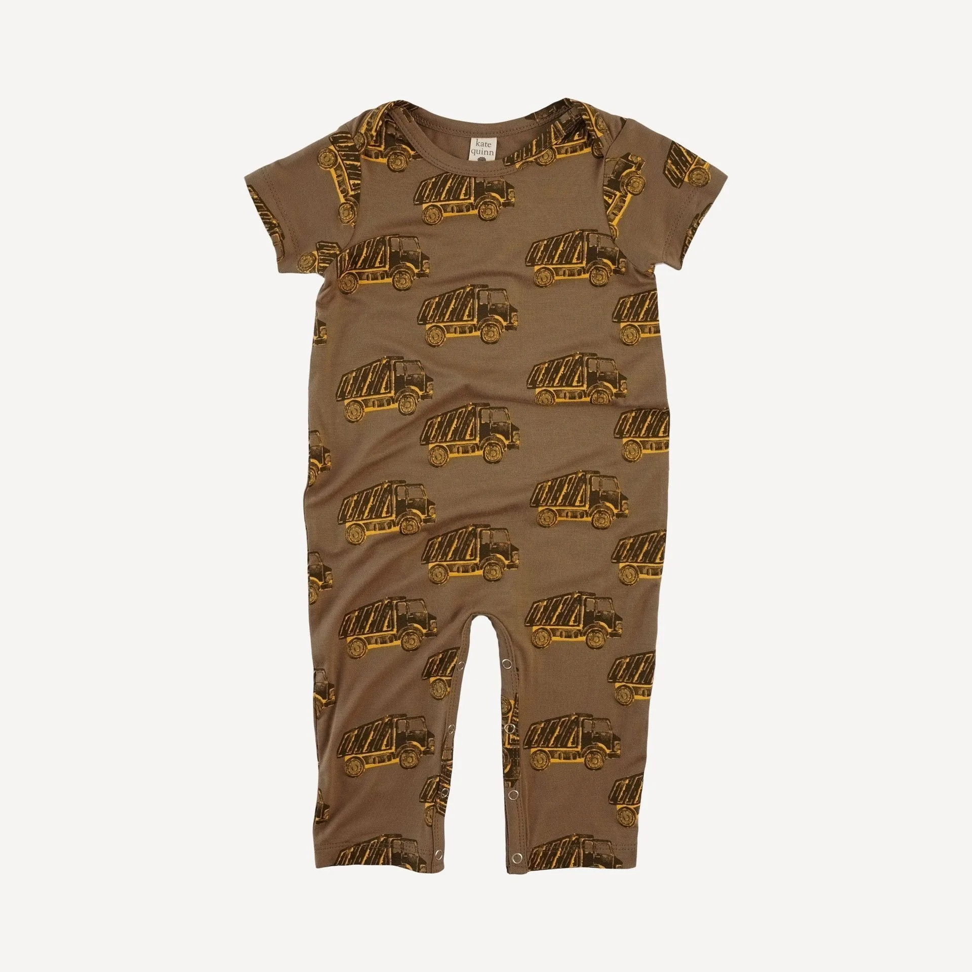 short sleeve lap neck jumpsuit | teak dumptruck | bamboo