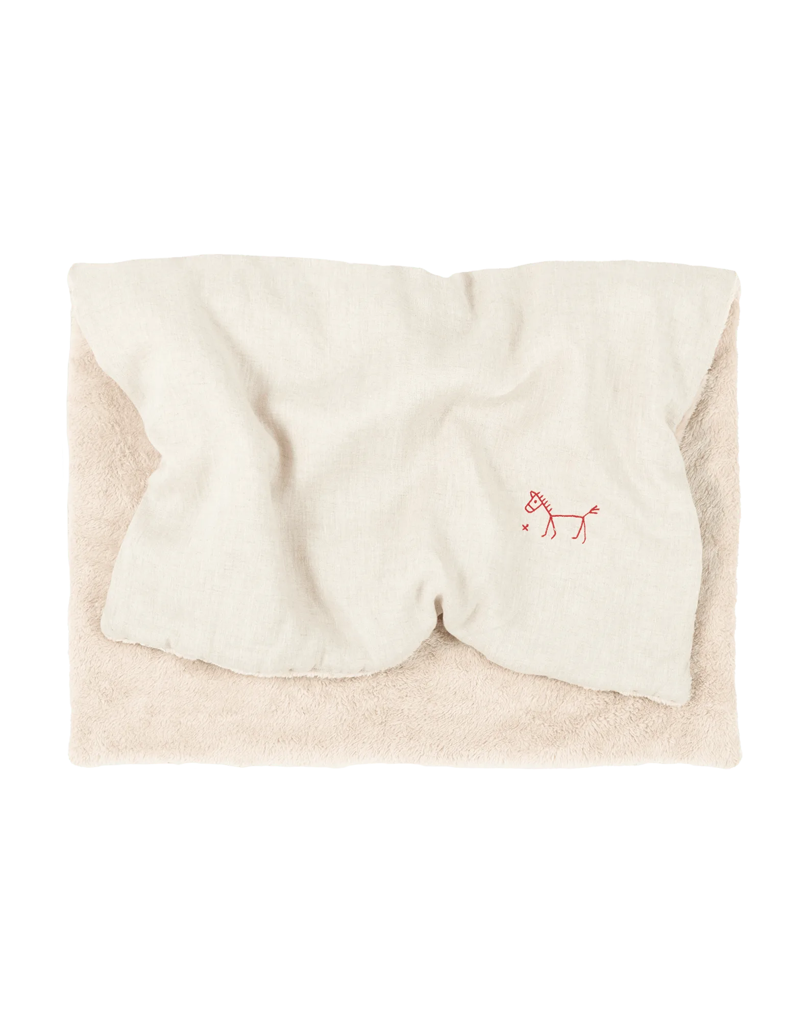 Embroidered winter blanket in French linen L1N0