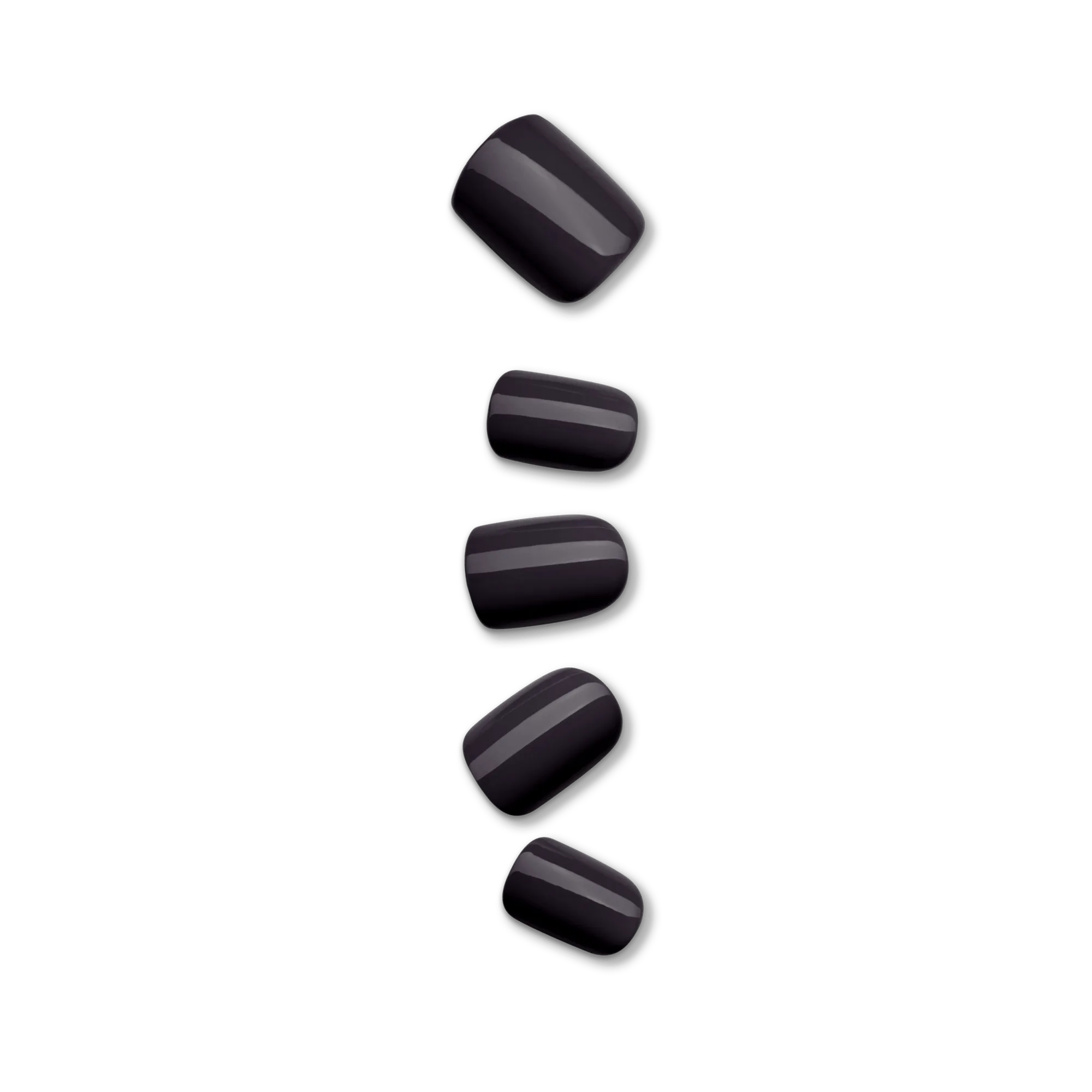 Uñas postizas Impress Color sin pegamento - All Black | Sólido, negro, cortas, squoval, manicura
