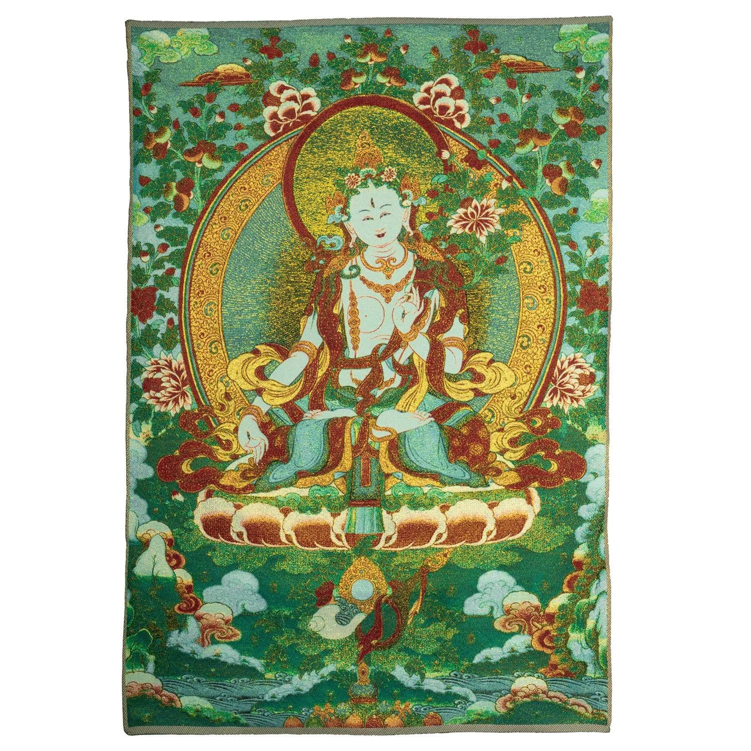 Jedwabny Haft Tybetańska Thangka Biała Tara
