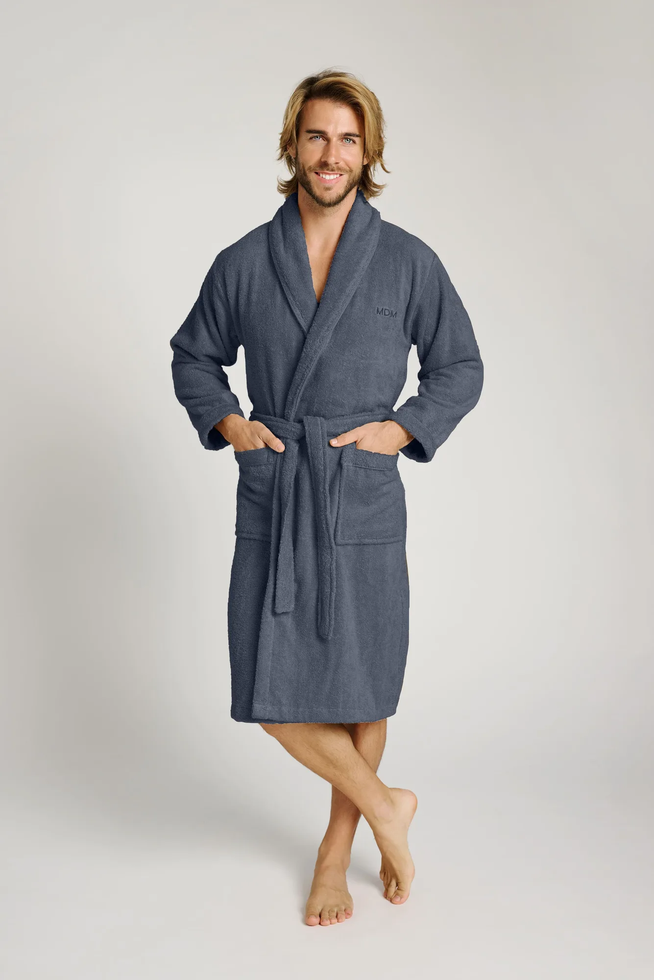 Albornoz ducha unisex marino | MUYDEMI