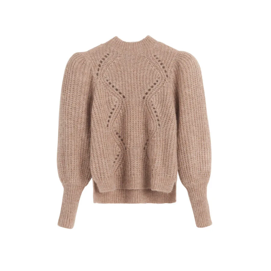 Alpaca Wool Balloon Sleeve Sweater