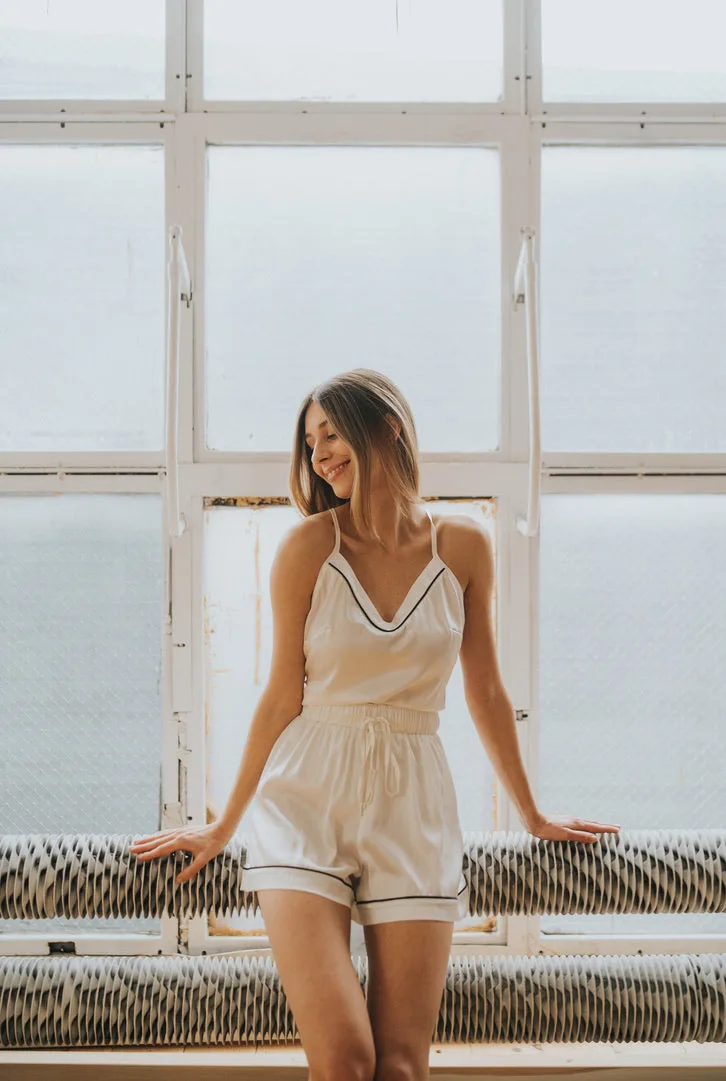 Noemie Blanche silk pajamas