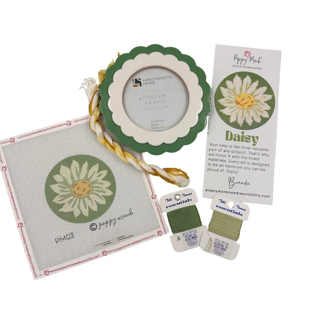 Daisy + Frame Needlepoint Bundle