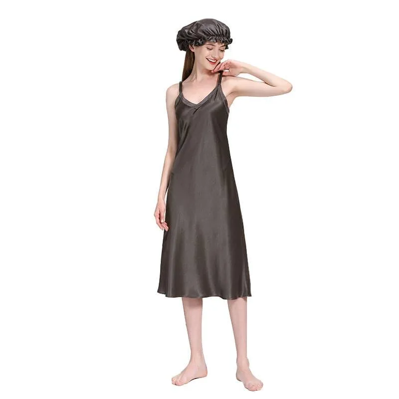 Women 22 Momme Long Silk Nightgown