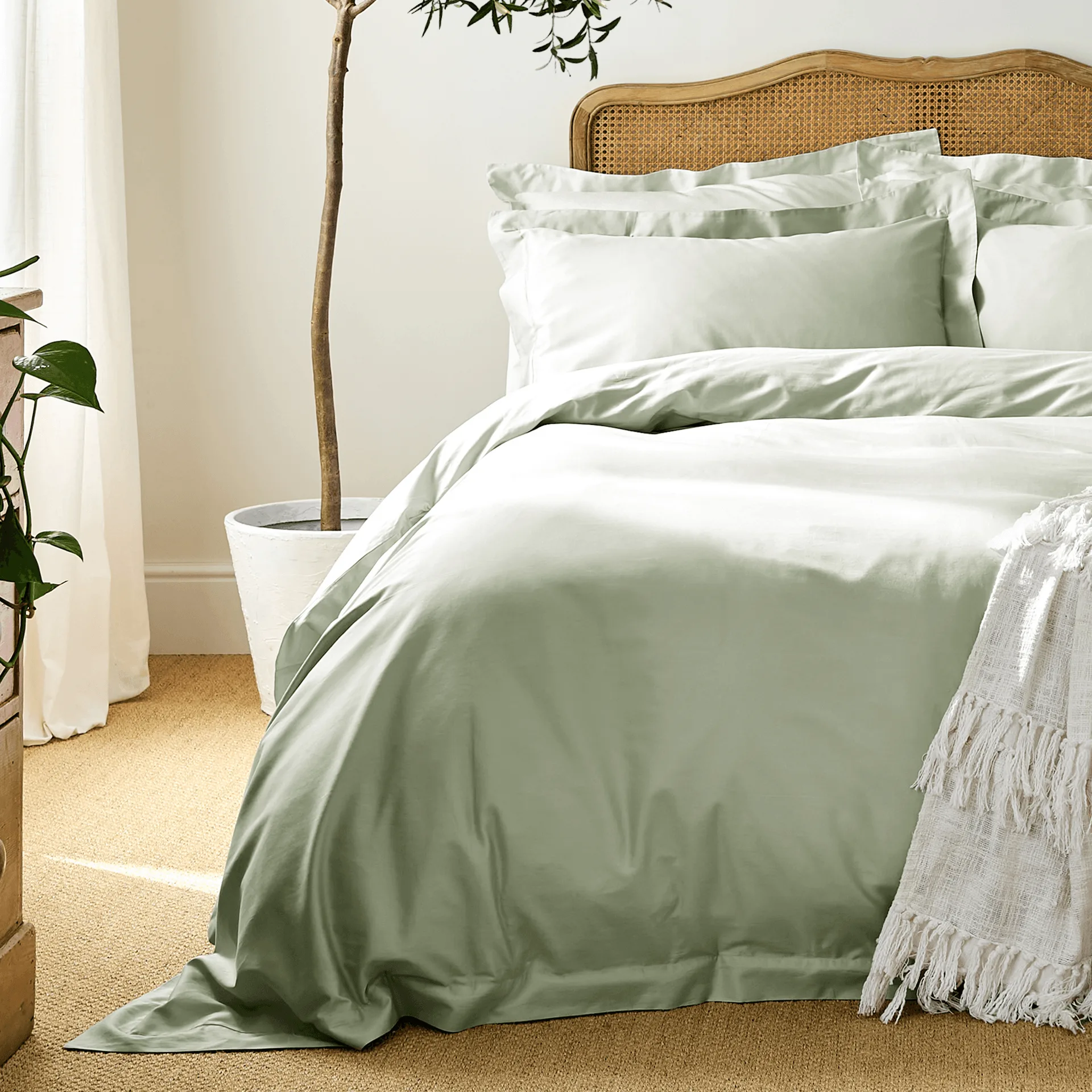 Sage Green Edged Bedding Set