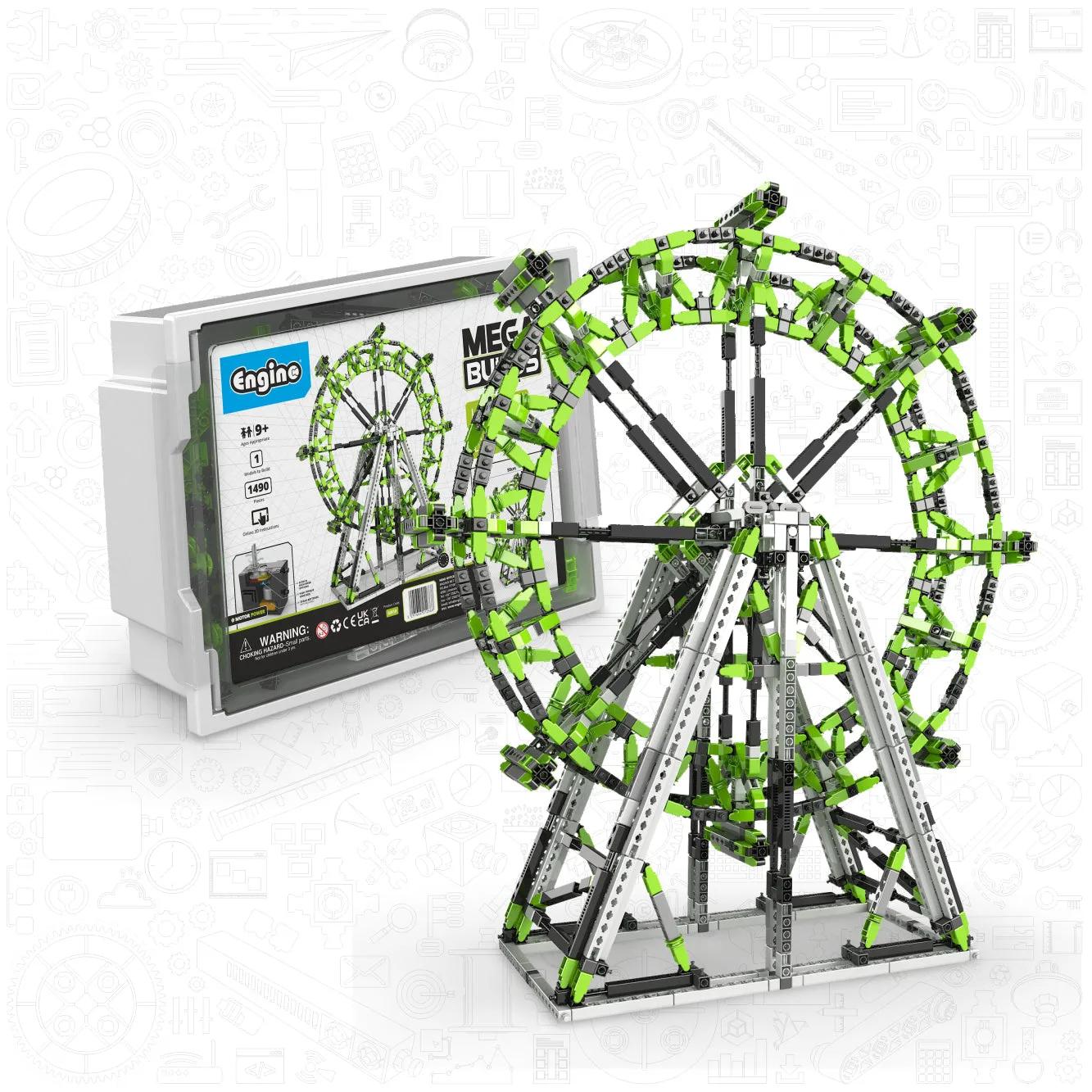 Engino Mega Builds- London Eye Architecture Construction Toys for Kids Ages 9+ (1 Model to Build)