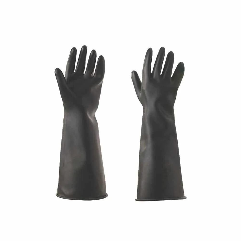 Rubber Gauntlets 17″ Black (1 Pair)