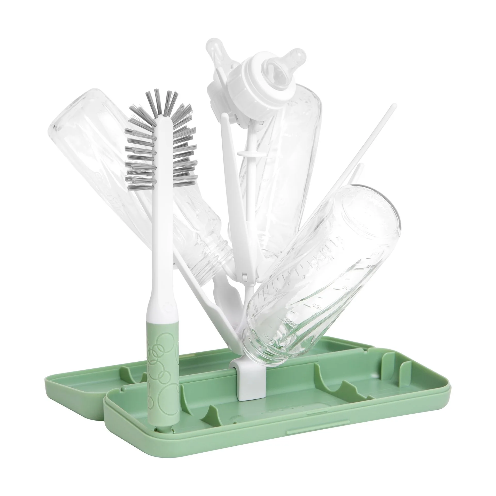 on-the-go drying rack and brush