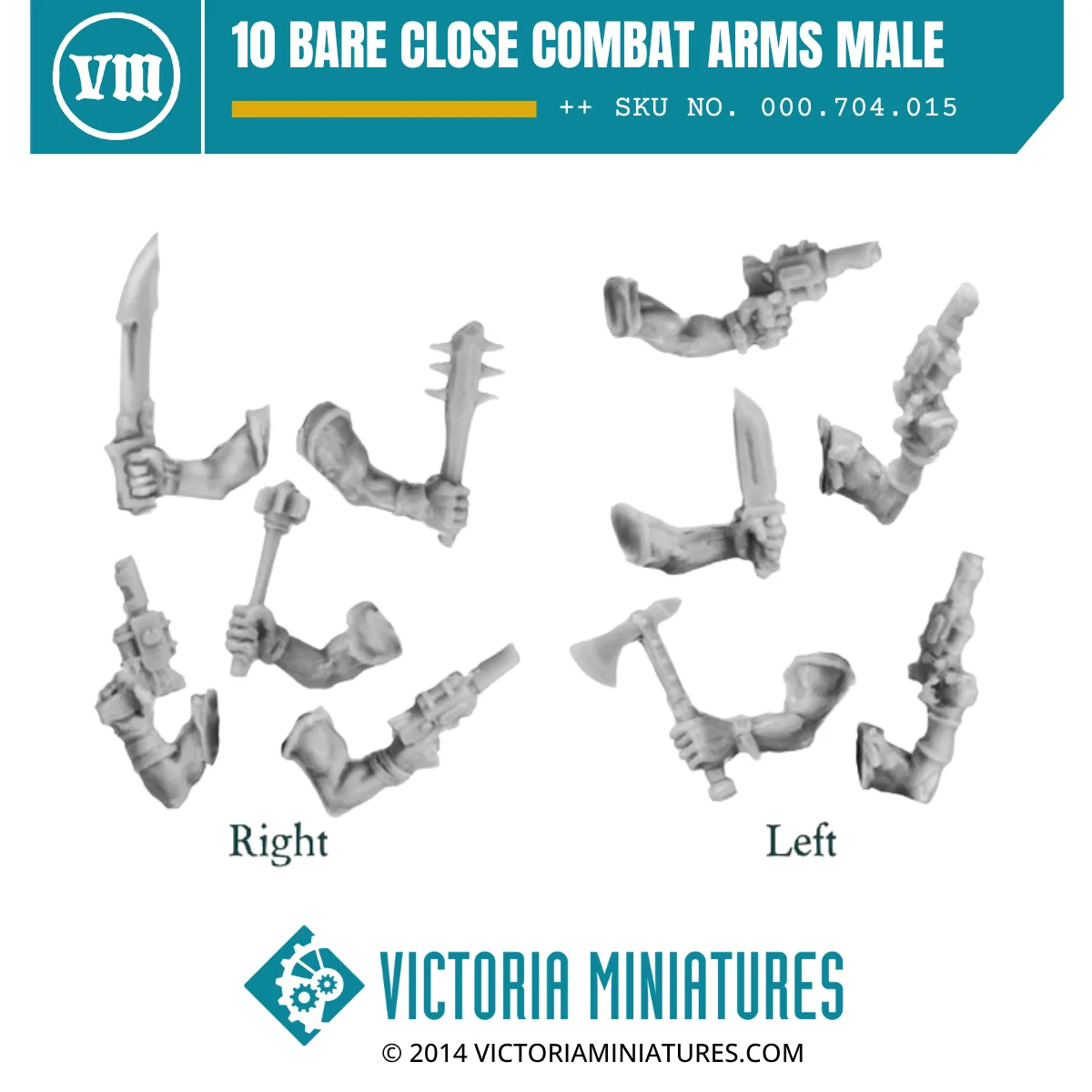 10 Bare Close Combat Arms Male