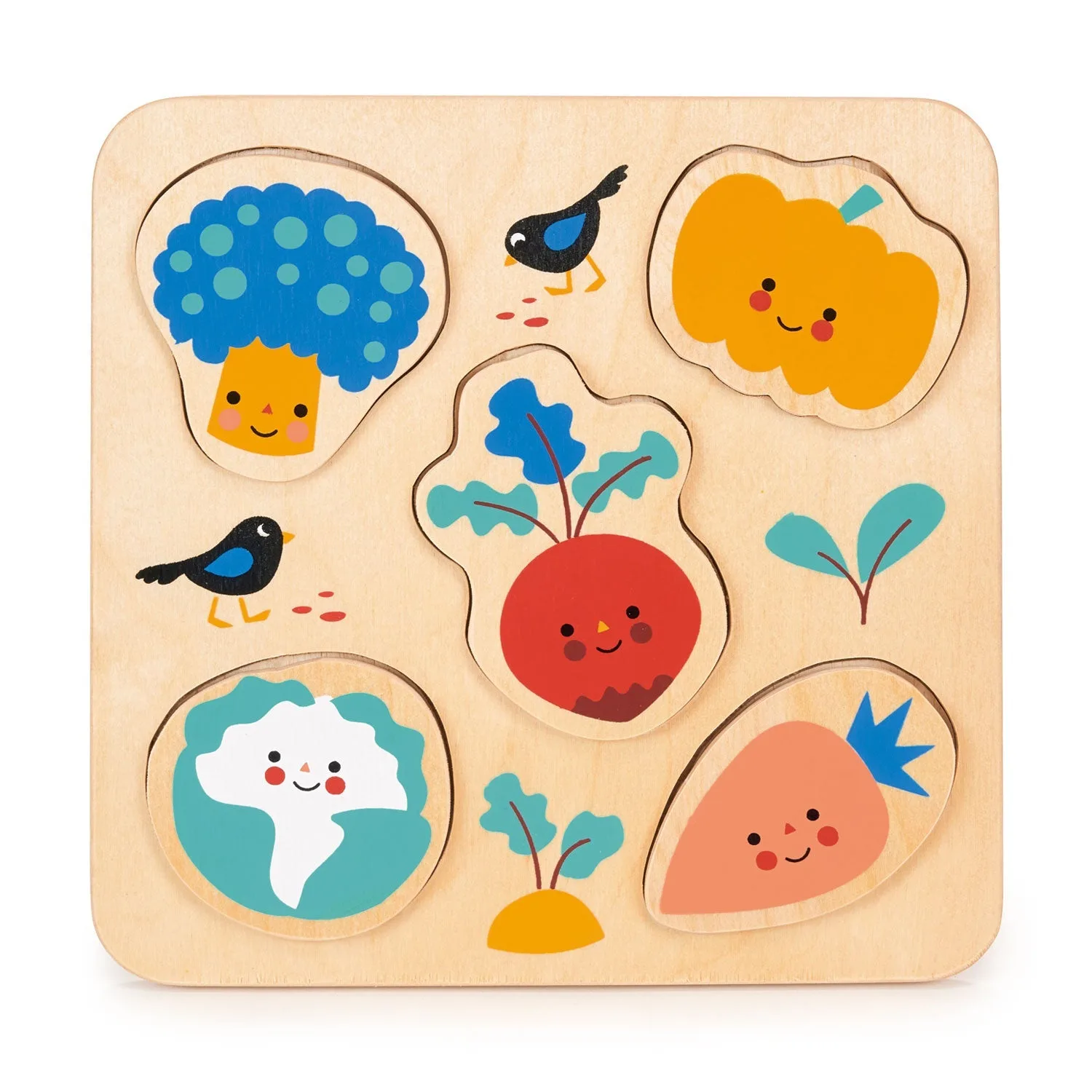 Puzzle de verduras de madera