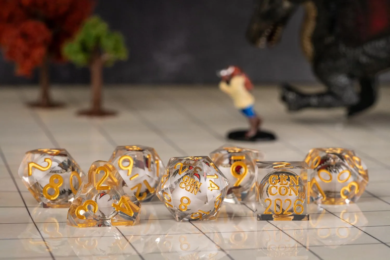 Gen Con 2026 Flight of Genevieve: Liquid Core Sharp Edge Dice Set