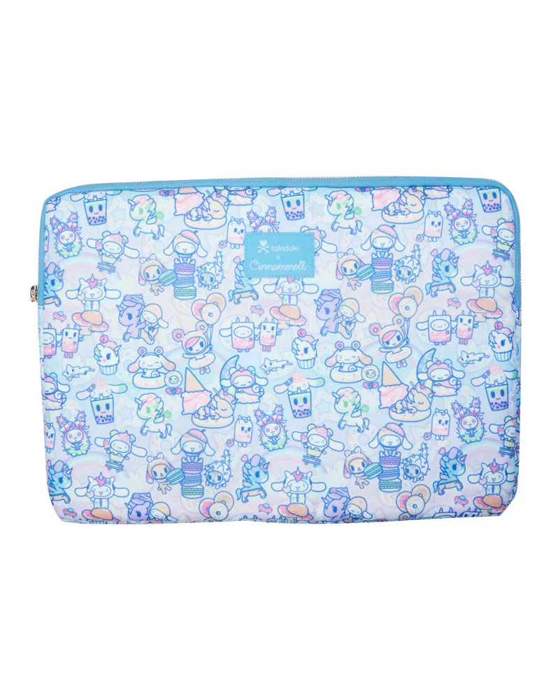 ما الذي يتسع داخل حقيبة اللابتوب tokidoki x Cinnamoroll Sweet Treats مقاس 15-16 بوصة؟