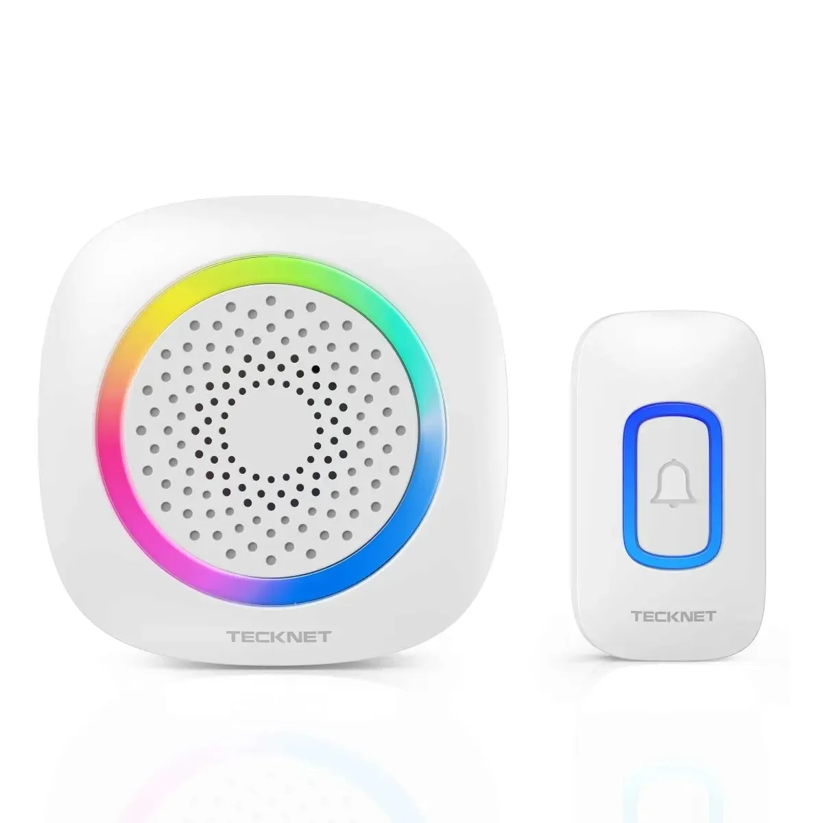 TECKNET Battery Powered Wireless Doorbell With RGB Light，IP66 Waterproof & Dustproof
