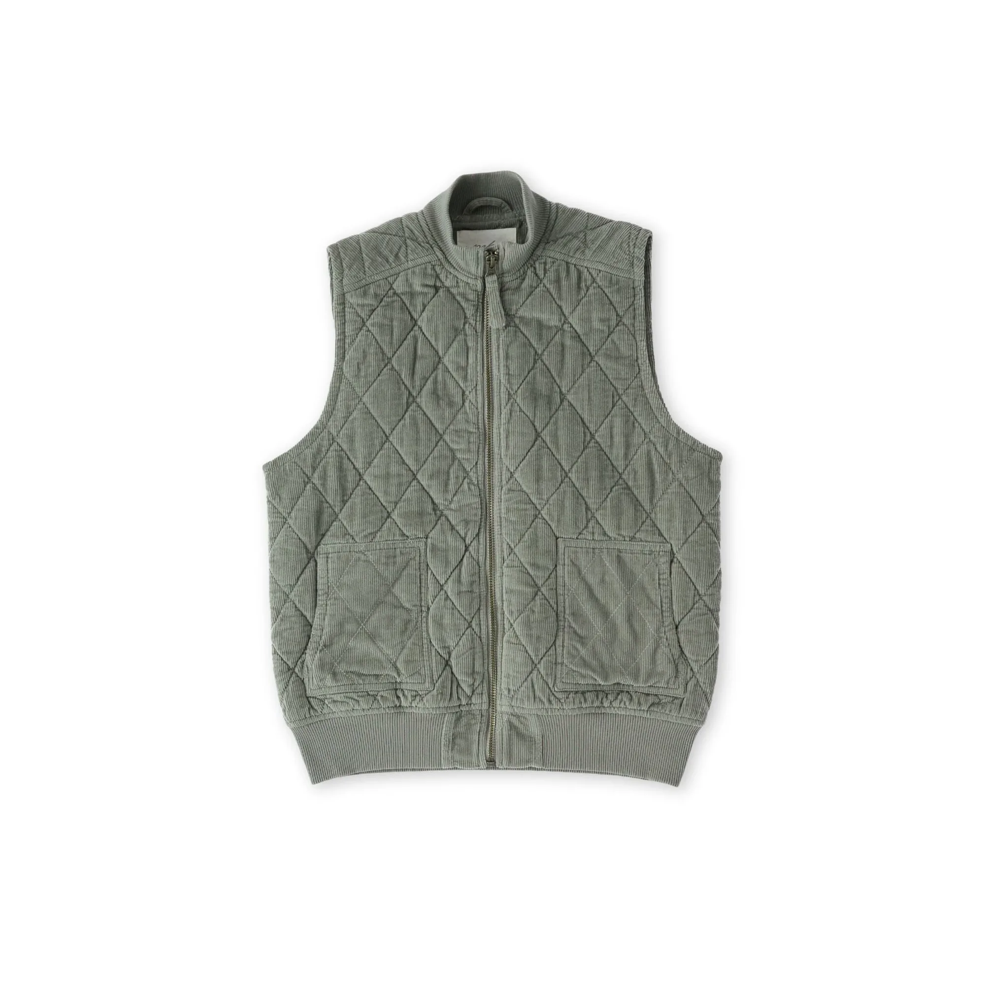 Corduroy Kids Quilted Vest - Sage