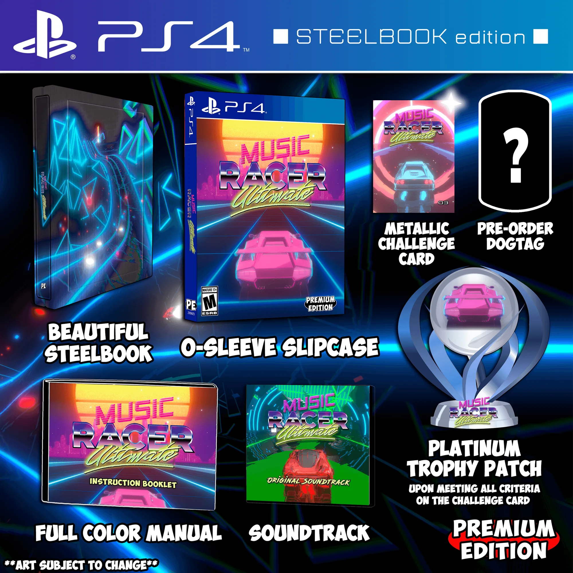 Music Racer Ultimate PS4スチールブックエディション内容