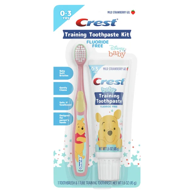 Crest Baby Training Toothpaste and Toothbrush Kit, Disney Winnie the Pooh, Mild Strawberry Gel