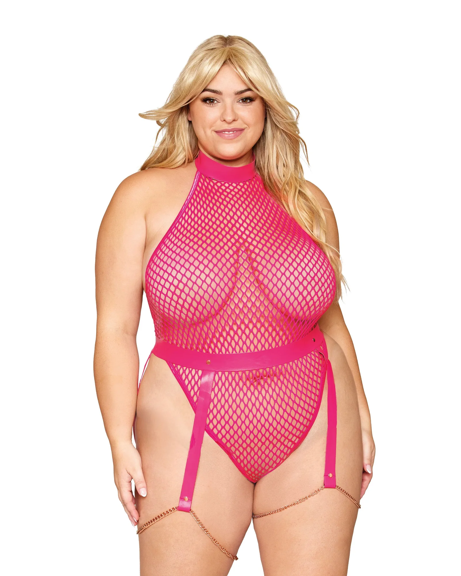 Set de teddy de red y liguero Dreamgirl Plus