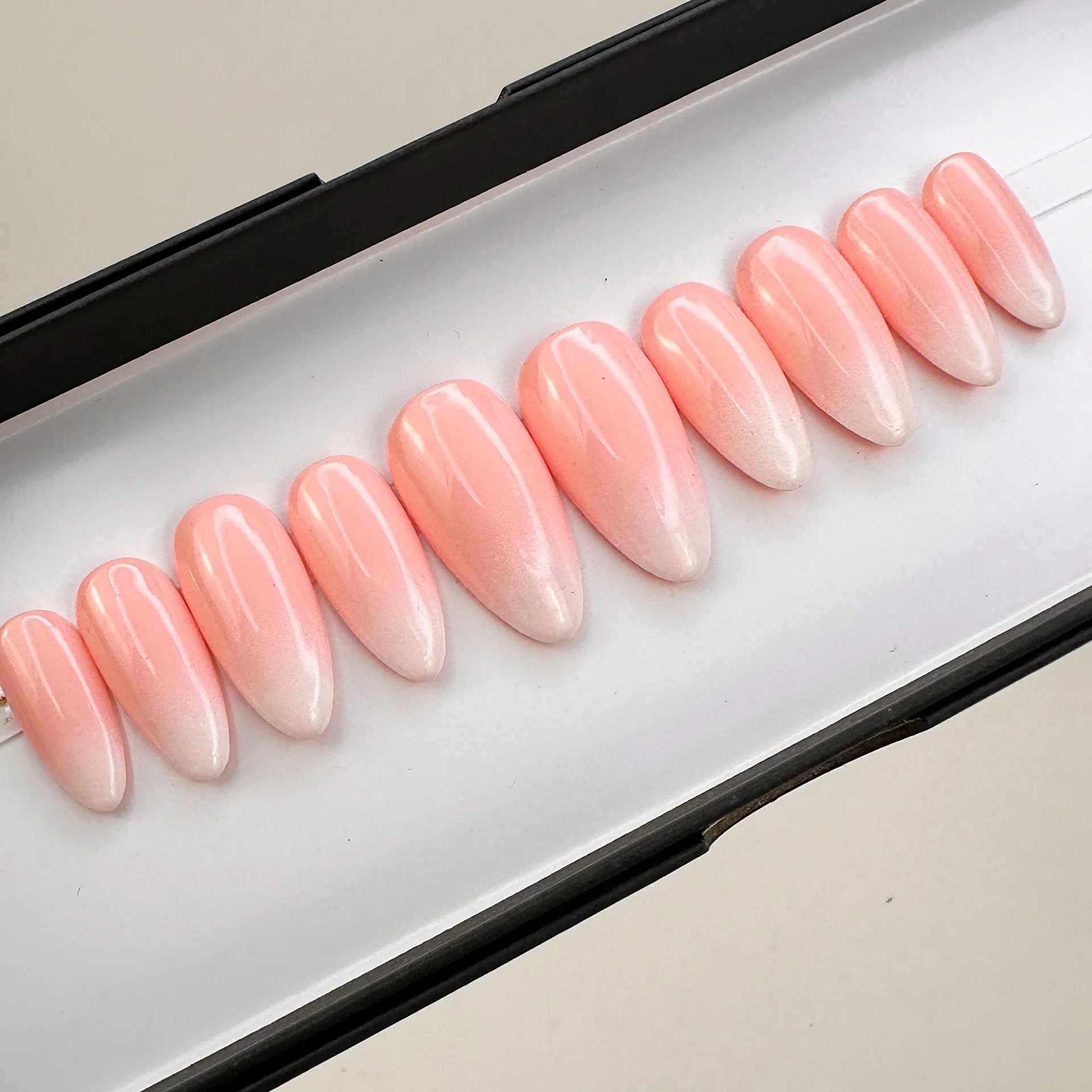 SAMPLE SET NOW- Pink Ombre, Almond, Size L
