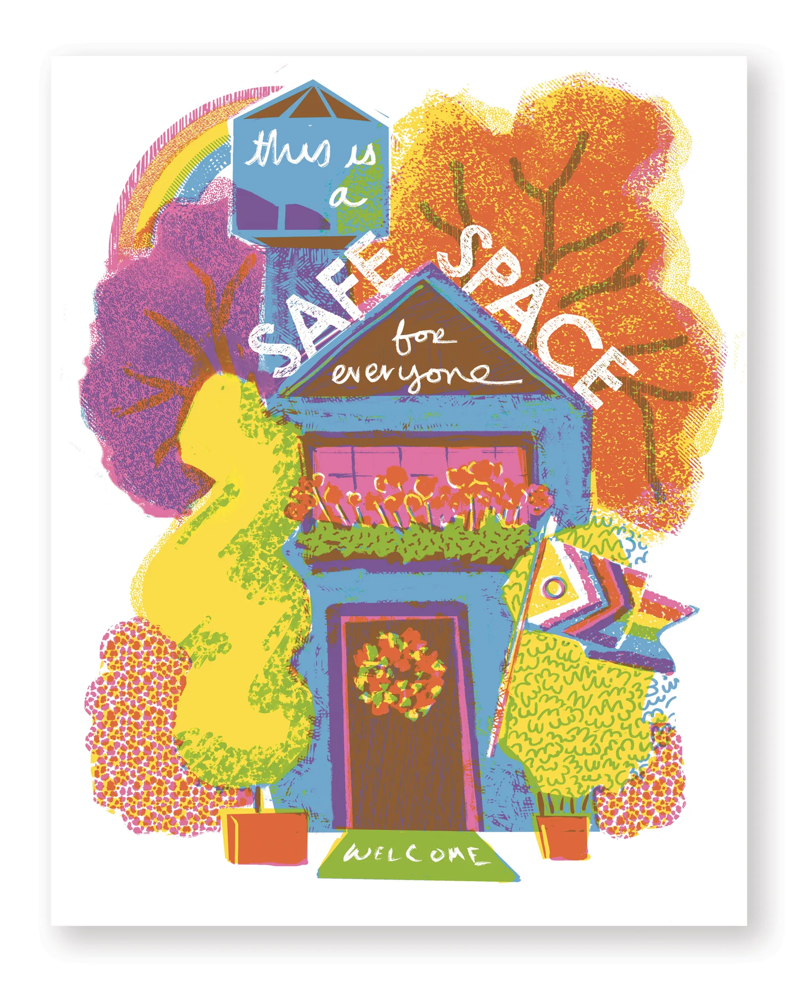 Decoración tranquila para home office con el print Safe Space