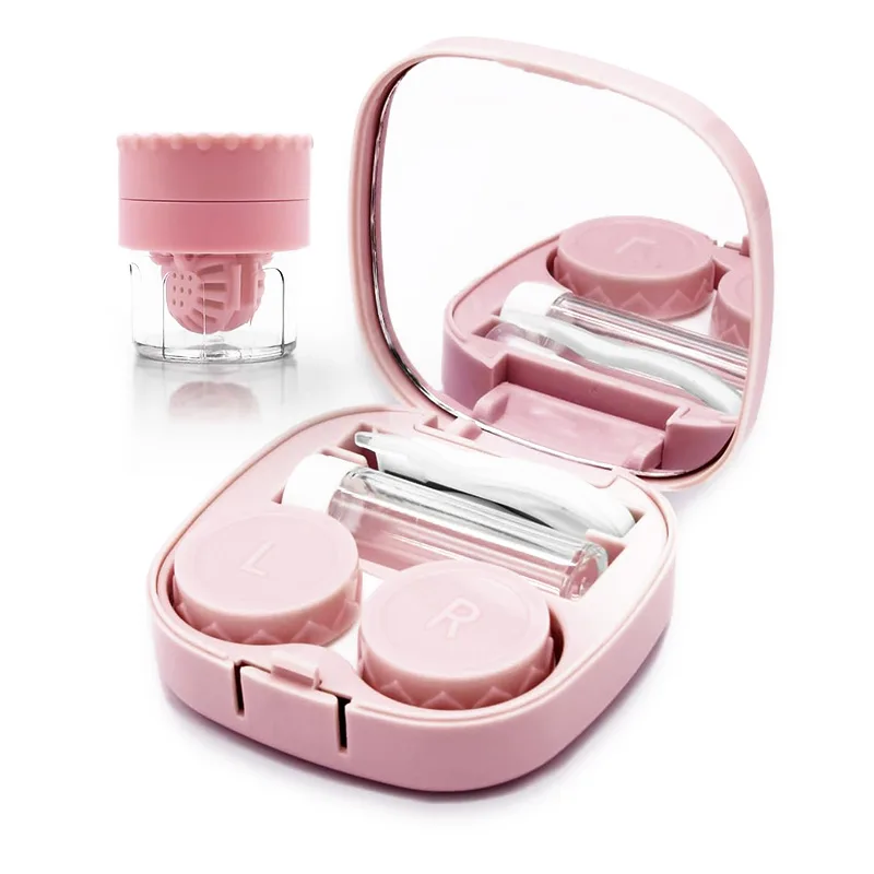 Candy Color Contact Lens Case Travel Kit with Lens Cleaner