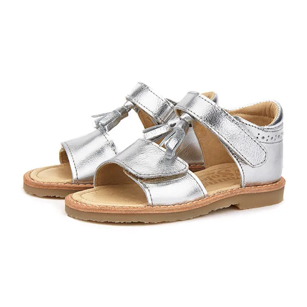 Flo Tassel Kids Sandal - Silver Leather
