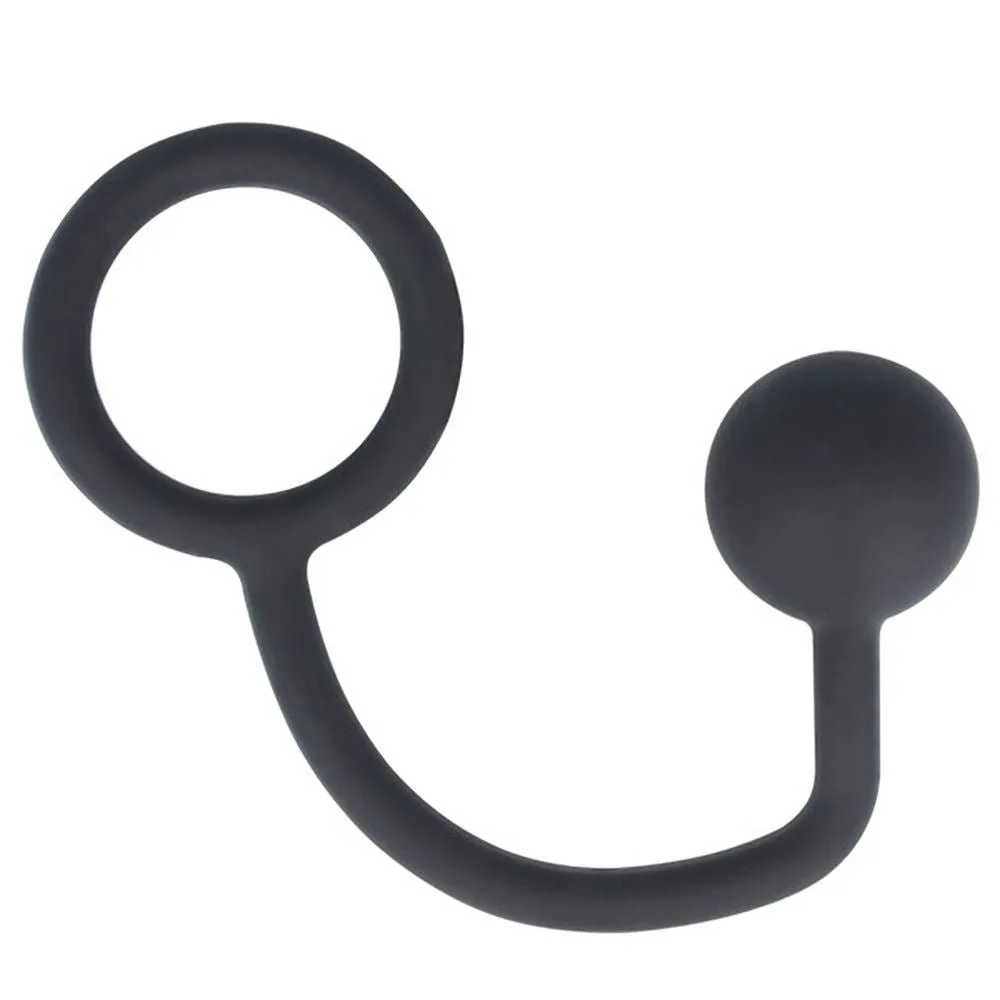 Silicone Cock Ring with Anal Ball, 45mm