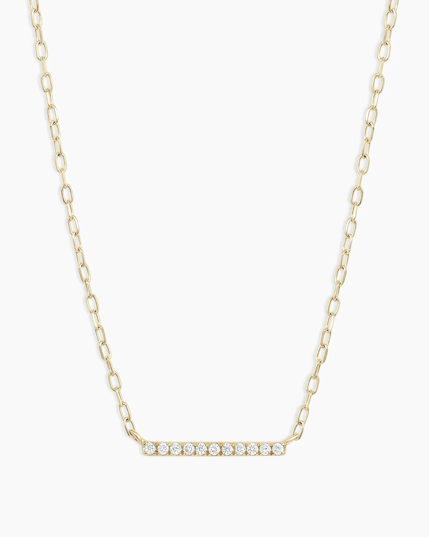 14K Diamond Bar Necklace
