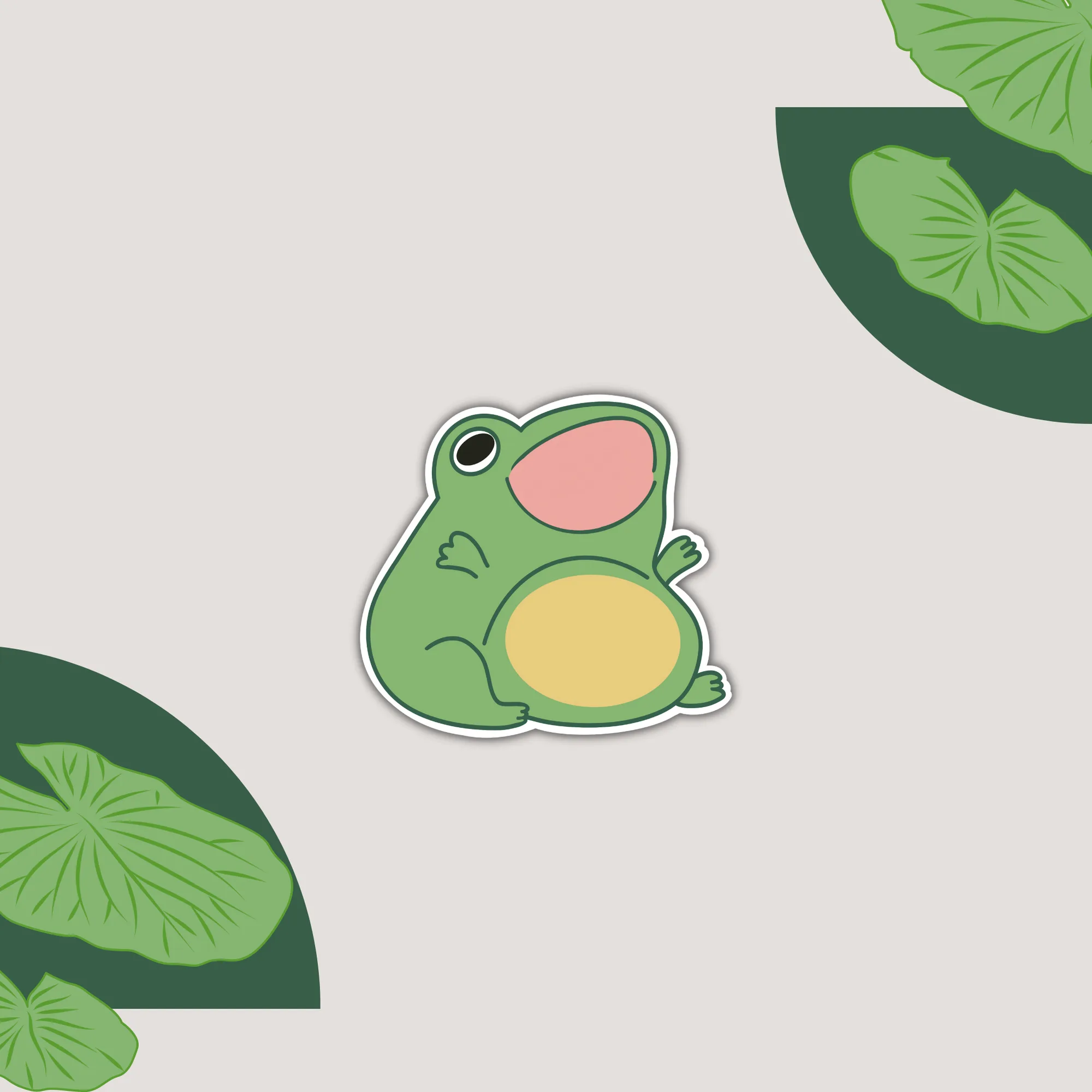 So kleben Sie Ihren Cute Frog Screaming Vinyl Sticker auf